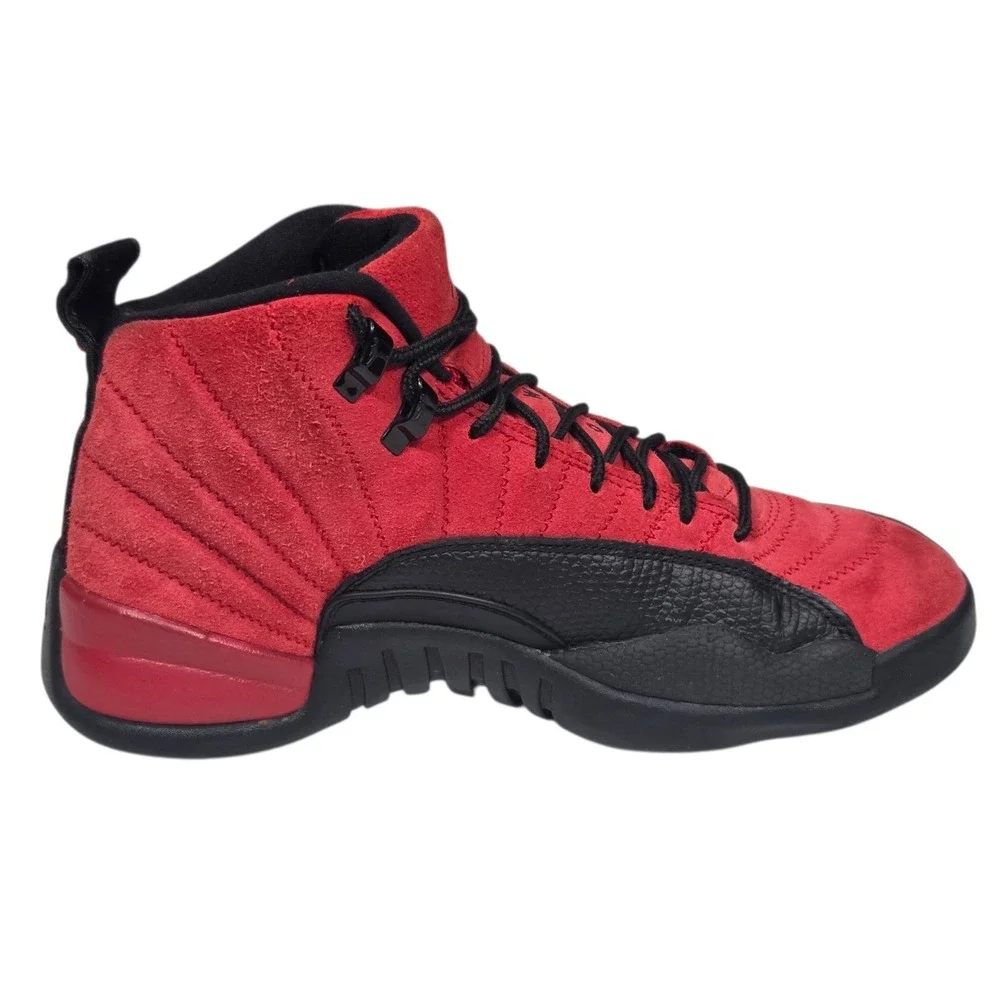 Jordan 12 Retro 2020 Mens 7.5 Red Black‎ Excellent Reverse Flu Game CT8013-602